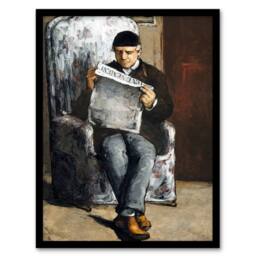 Artery8 Paul Cezanne Framed Wall Art The Artists Father Reading Newspaper - Size: A4 - thumbnail 1