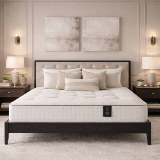 Aspire Signature 5000 Pocket Cashmere Wool Dual Sided Mattress Medium in White - Size: Single - image 1