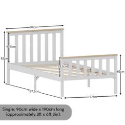 HD Designs Milan Single Double King Wooden Bed Frame High Foot Bedroom Furniture - thumbnail 3