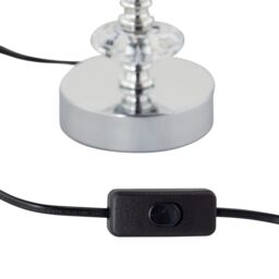 First Choice Lighting Chrome Jewelled Table Lamp with Natural Linen Shade in Silver - thumbnail 5