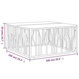 Berkfield Home Coffee Table Silver Stainless Steel & Solid Wood Reclaimed - thumbnail 6