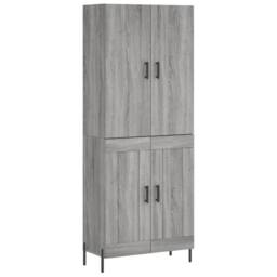 Berkfield Home Highboard Grey Sonoma 69.5x34x180 cm Engineered Wood - thumbnail 3