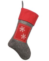Dibor Set of 4 Nordic Style Snowflake Xmas Decor Christmas Gift Bag Stocking in Grey - Size: 4 Pack - thumbnail 3