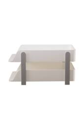 Living and Home 2-Tier Plastic Tabletop File Organiser Storage Rack in White - thumbnail 4