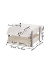 Living and Home 2-Tier Plastic Tabletop File Organiser Storage Rack in White - thumbnail 8