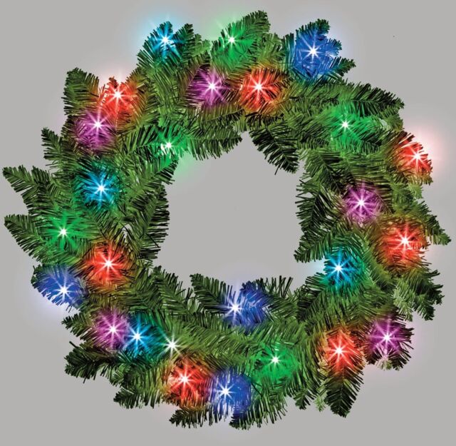 Shatchi 55cm Prelit Imperial Pine Green Christmas Wreath - image 1