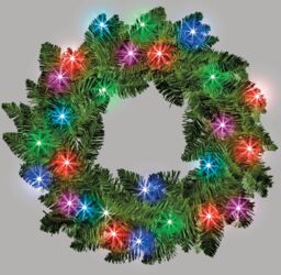 Shatchi 55cm Prelit Imperial Pine Green Christmas Wreath