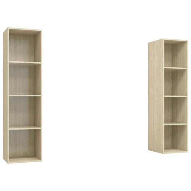 Berkfield Home Wall-mounted TV Cabinets 2 pcs Sonoma Oak Engineered Wood in Light Oak - image 1