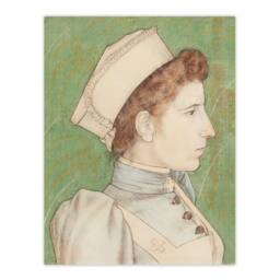 Artery8 Jan Toorop Framed Wall Art Print Portrait of Nurse Nelly in Uniform in Green - Size: A4 - thumbnail 3