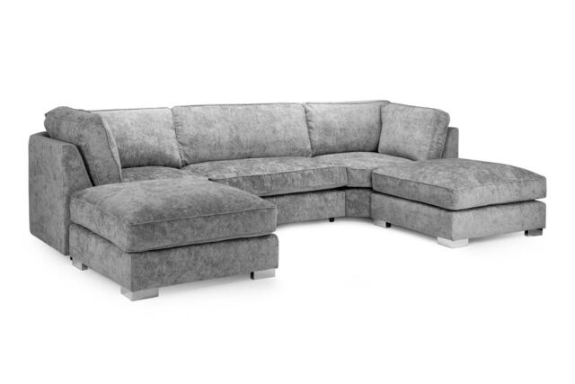 Snugg Furniture UK Limited London U Shape Full Back Corner Sofa in Grey - image 1