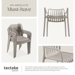 tectake Garden Chairs Alcudia in Taupe - Size: 6 Person - thumbnail 5
