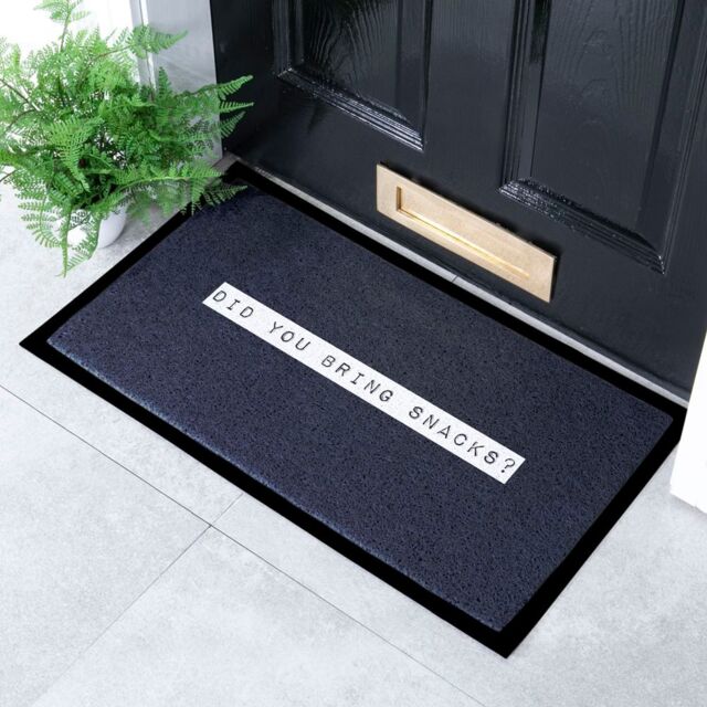 Artsy Mats Did You Bring Snacks Indoor & Outdoor Doormat - 70x40cm in Black - Size: 40 cm x 70 cm - image 1