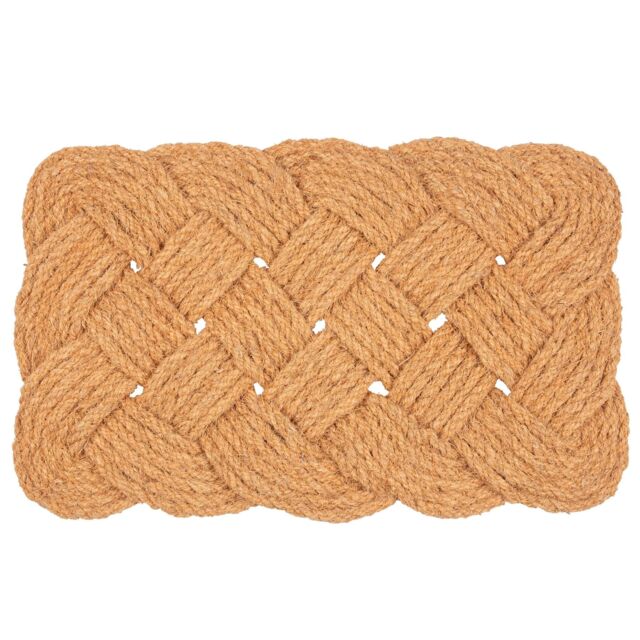Nicola Spring Coir Knotted Door Mat - 68 x 43cm in Brown - Size: 40 cm x 70 cm - image 1