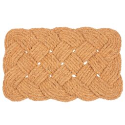Nicola Spring Coir Knotted Door Mat - 68 x 43cm in Brown - Size: 40 cm x 70 cm - thumbnail 1