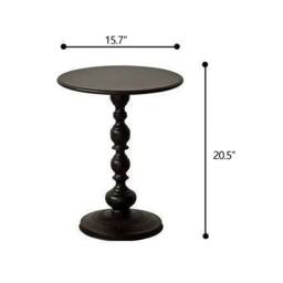 FORGEVIO Vintage Black Metal Round Pedestal Side Nightstand - thumbnail 2