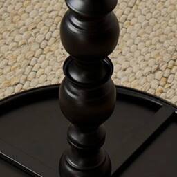 FORGEVIO Vintage Black Metal Round Pedestal Side Nightstand - thumbnail 3