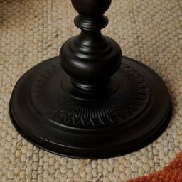 FORGEVIO Vintage Black Metal Round Pedestal Side Nightstand - thumbnail 4