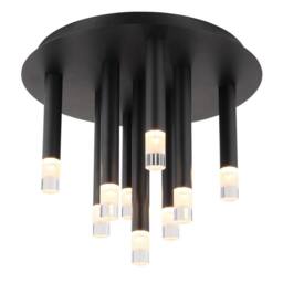 Netlighting Ryan Multi Arm Semi Flush Ceiling Lamp Matt Black 9x G9 - thumbnail 1