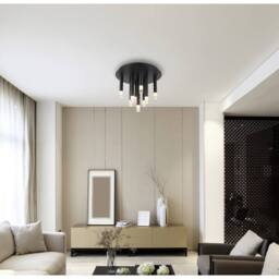 Netlighting Ryan Multi Arm Semi Flush Ceiling Lamp Matt Black 9x G9 - thumbnail 5