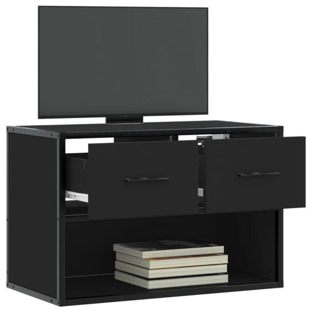 Berkfield Home TV Cabinet Black 60x31x39.5 cm Engineered Wood & Metal - image 1