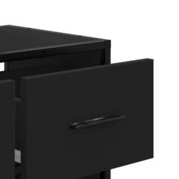 Berkfield Home TV Cabinet Black 60x31x39.5 cm Engineered Wood & Metal - thumbnail 8