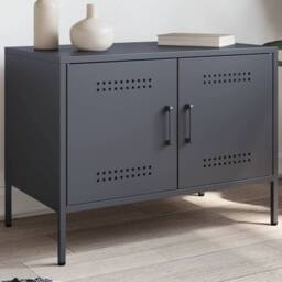 Berkfield Home TV Cabinet Anthracite 68x39x50.5 cm Steel in Dark Grey - thumbnail 2