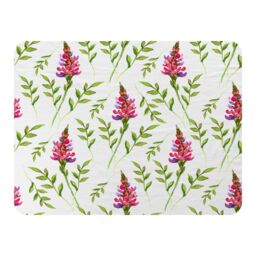 Benjamin Tate Design Pink & Green Leaves Blanket in Natural - Size: 120 cm x 150 cm - thumbnail 1