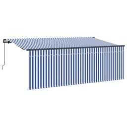 Berkfield Home Retractable Awning Blue & white Anthracite 350 x 200 cm - thumbnail 6