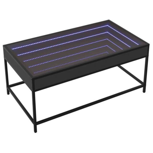 Berkfield Home Decorative Coffee Table with Infinity LED Black 90x50x41 cm - Size: 90 x 50 x 41 cm - image 1
