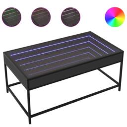 Berkfield Home Decorative Coffee Table with Infinity LED Black 90x50x41 cm - Size: 90 x 50 x 41 cm - thumbnail 3