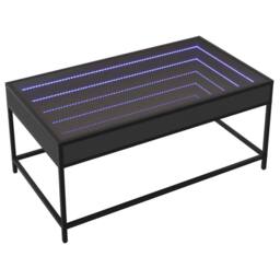 Berkfield Home Decorative Coffee Table with Infinity LED Black 90x50x41 cm - Size: 90 x 50 x 41 cm - thumbnail 1