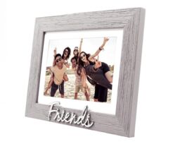 Happy Homewares Grey Woodgrain Effect Friends Picture Frame with Silver Letters - 6x4 or 7x5 - thumbnail 3