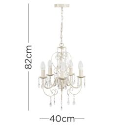 ValueLights Lille White Ceiling Light Chandelier - thumbnail 7