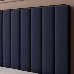 X Rocker Maisie Velvet Upholstered Ottoman TV Bed with Storage & LED Lights in Navy - Size: King - thumbnail 3