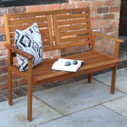 Royalcraft NAPOLI 2 Seater Garden Furniture Bench in Natural - thumbnail 2