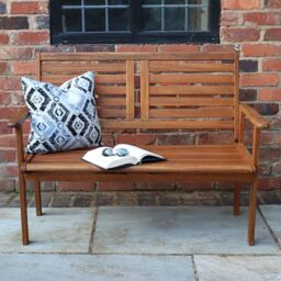 Royalcraft NAPOLI 2 Seater Garden Furniture Bench in Natural - thumbnail 3