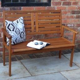 Royalcraft NAPOLI 2 Seater Garden Furniture Bench in Natural - thumbnail 1