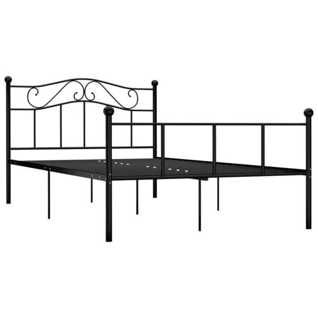 Berkfield Home Bed Frame Black Metal 120x200 cm - Size: Small Double - image 1