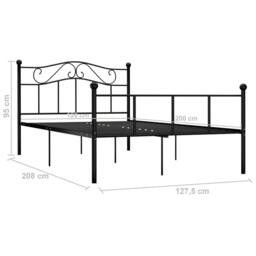 Berkfield Home Bed Frame Black Metal 120x200 cm - Size: Small Double - thumbnail 6