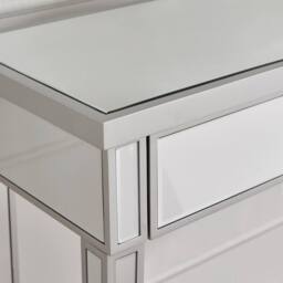 FurnitureboxUK Venetian Mirrored Console & Vanity Dressing Table in Silver - thumbnail 3
