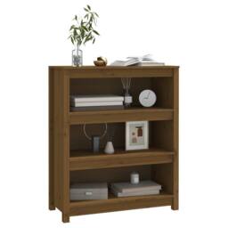 Berkfield Home Book Cabinet Honey Brown 80x35x97 cm Solid Wood Pine - Size: 80 x 35 x 97 cm - thumbnail 4