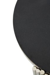 Orsina Luxe Black Granite Round Side Table, Metallic Bedside Table, Lounge Table By Couch, Versatile Decorative Table in Silver - thumbnail 4