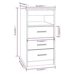 Berkfield Home Drawer Cabinet Smoked Oak 40x50x76 cm Engineered Wood in Brown - Size: 40 x 50 x 76 cm - thumbnail 8