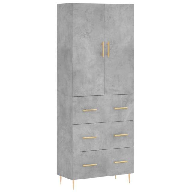 Berkfield Home Highboard Concrete Grey 69.5x34x180 cm Engineered Wood - image 1