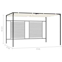 Berkfield Home Gazebo with Retractable Roof 3x4x2.3 m Cream 180 g/m ² - thumbnail 7