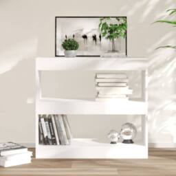 Berkfield Home Decorative Book Cabinet/Room Divider White 80x30x72 cm - Size: 80 x 30 x 72 cm - thumbnail 2