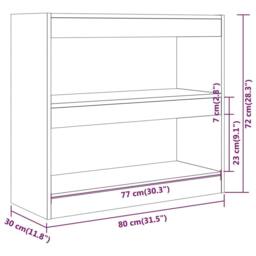 Berkfield Home Decorative Book Cabinet/Room Divider White 80x30x72 cm - Size: 80 x 30 x 72 cm - thumbnail 7