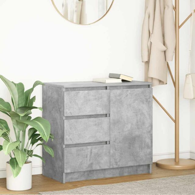 Berkfield Home Sideboard with Drawer Concrete Grey 71x35x65 cm Engineered Wood - Size: 71 x 35 x 65 cm - image 1