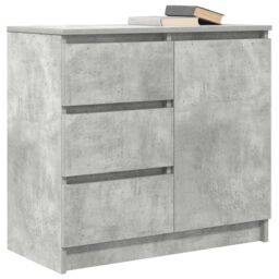 Berkfield Home Sideboard with Drawer Concrete Grey 71x35x65 cm Engineered Wood - Size: 71 x 35 x 65 cm - thumbnail 4