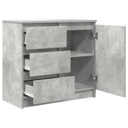 Berkfield Home Sideboard with Drawer Concrete Grey 71x35x65 cm Engineered Wood - Size: 71 x 35 x 65 cm - thumbnail 5